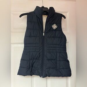 Hollister Navy Puffer Vest with Cream Lining